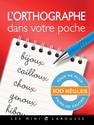 cover image of L'orthographe dans votre poche
